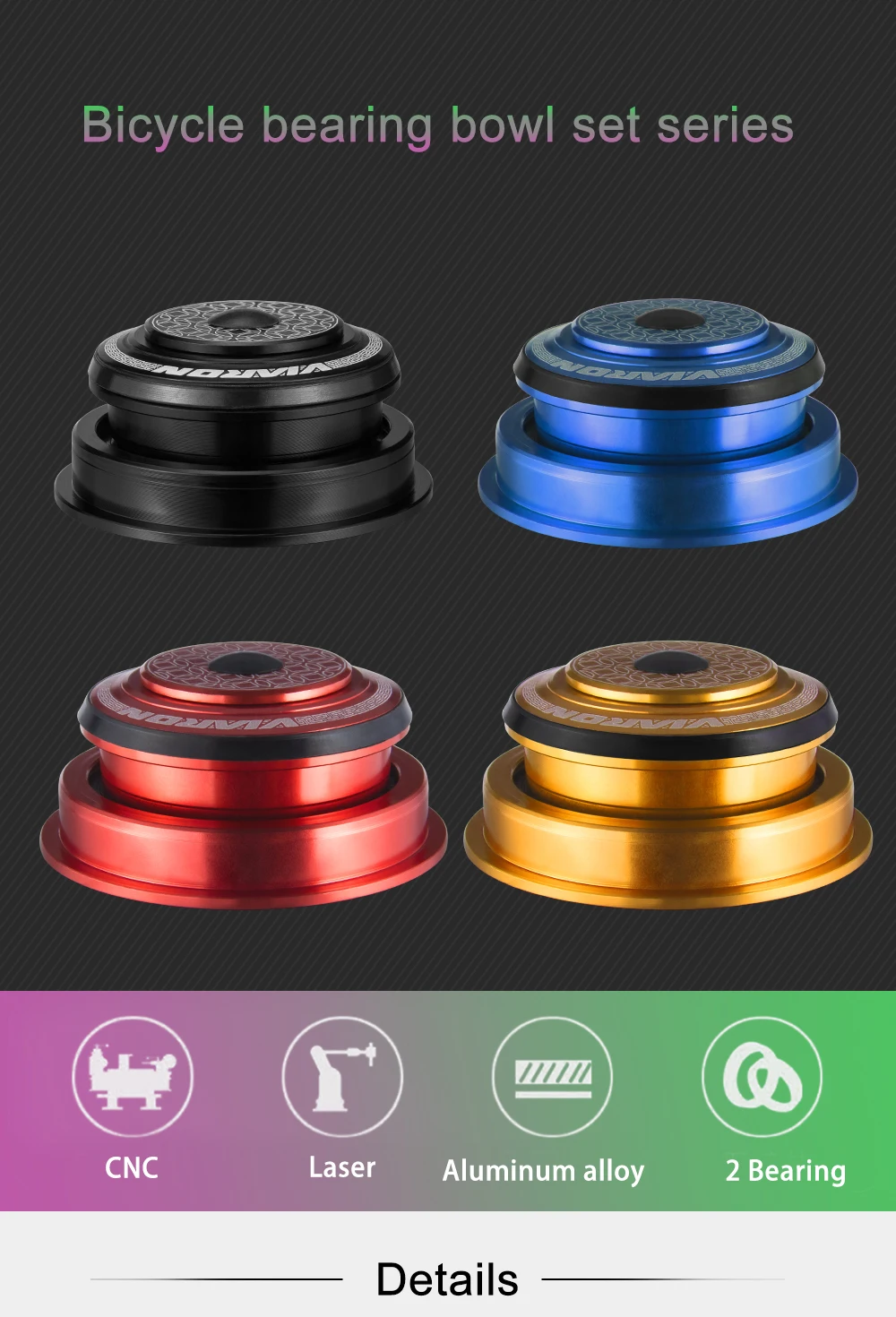 

Велосипедная гарнитура с подшипником 44-55/44-56 мм, коническая гарнитура для горного велосипеда, набор чаш с подшипниками, набор чаш с конической головкой