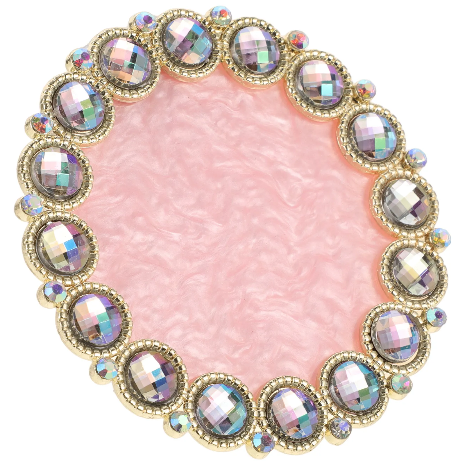 Nail Painting Palette Round Crystal Resin Marble Style Gilded Edge Nail Art Mixing Board Polish Mixing Plate Polish Board