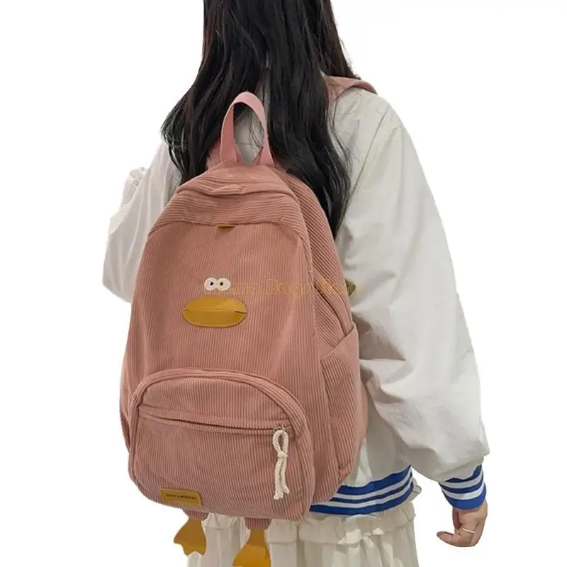 Bolsa libro libros mochila caricatura X90d para chicas adolescentes, bolso laptop pana mujer Viajes