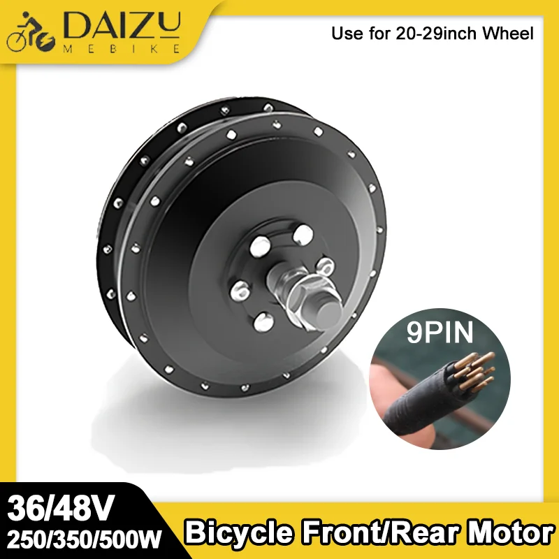 

Электродвигатель для велосипеда 36В 48В 250Вт 350Вт 500Вт, мотор-колесо, водонепроницаемый, бесщеточный, с редуктором и свободным ходом, 9-контактный, для переоборудования электровелосипеда