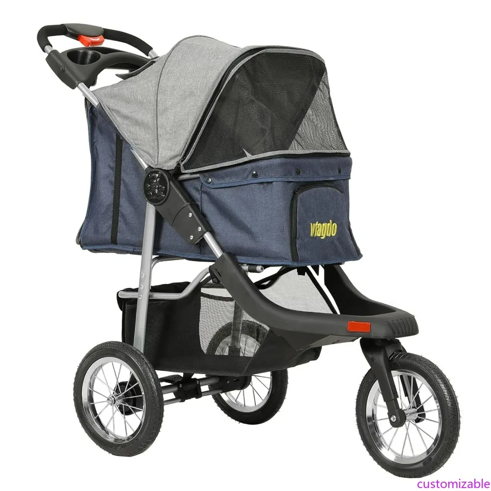 

Прочная трехколесная коляска для домашних животных для маленьких и средних собак и кошек — складная коляска для собак с подвеской