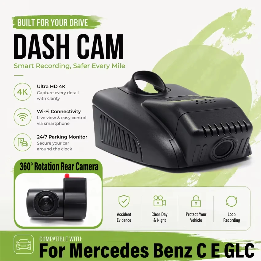 Plug And Play Car DVR Dash Cam For Mercedes-Benz C Class W205 S205 GLC X253 CLS W219 E Class W212 W213 C E GLC 200 220d 260 300