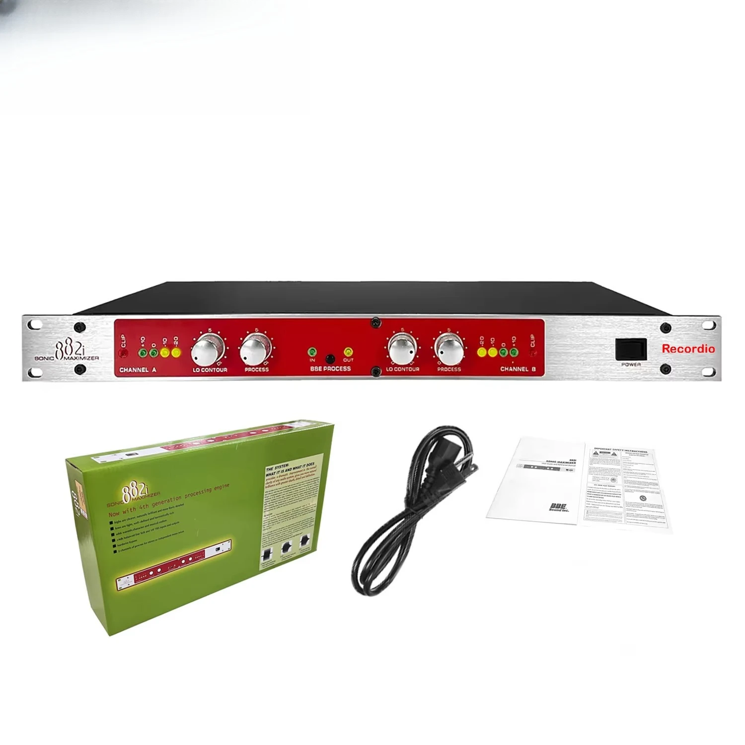 Recordio GAX-882i 2-Channel Active Stereo Metal Sound Audio Exciter Processor Maximizer Speaker Management Effects Red Color Box
