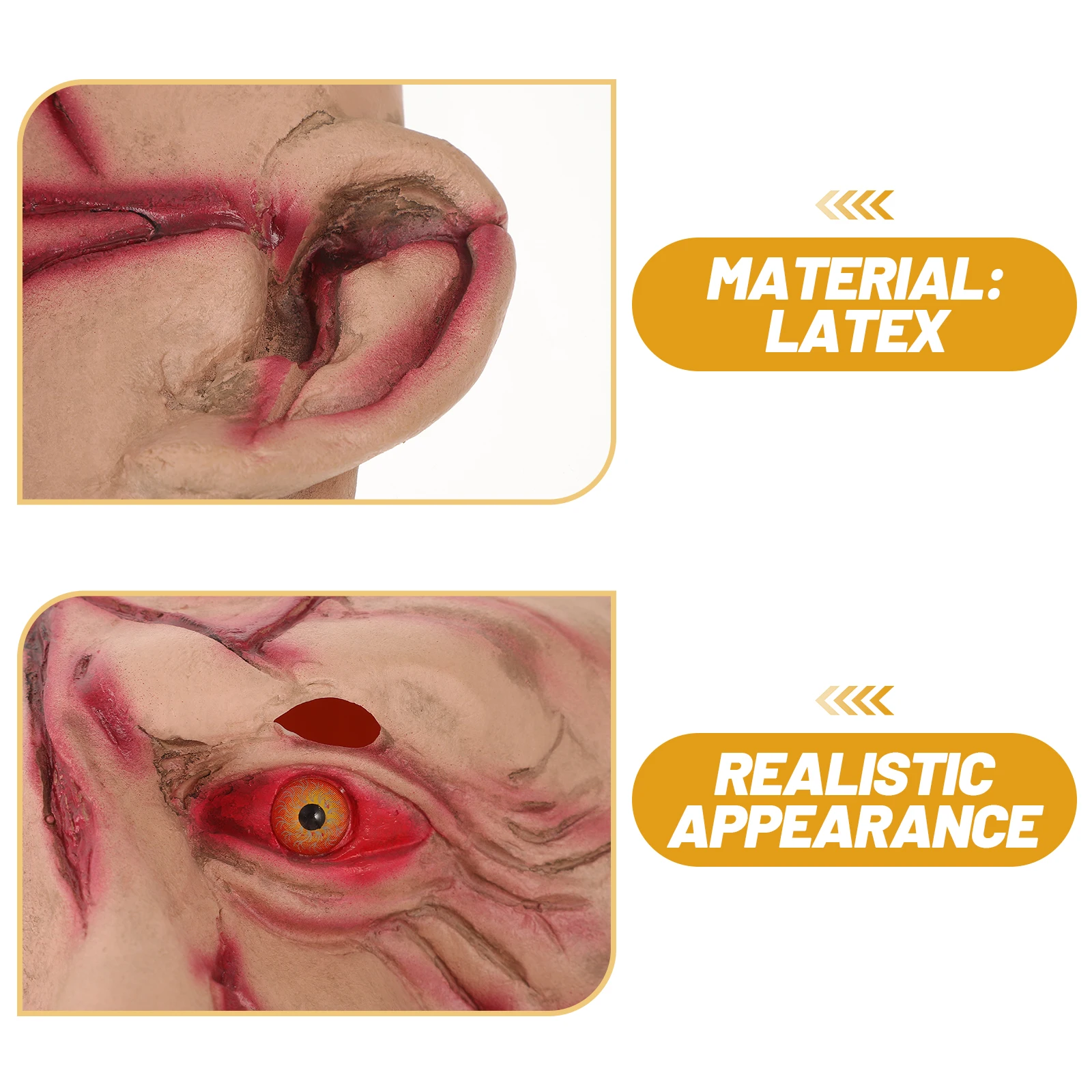

3D Human Face Head Cover Ghost Mask Creepy Masks Halloween Costume Carnival Scary Clothing Facial Emulsion Cosplay Bloody