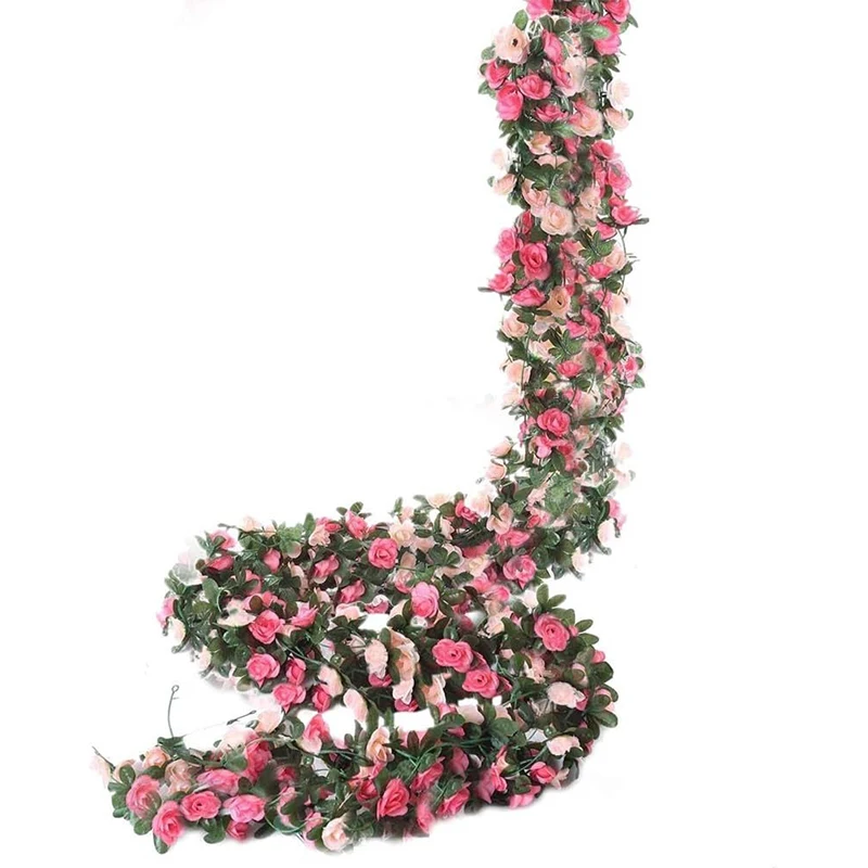 1 Stück Künstliche Rosen-Girlande 2,3M Kunstblumen für Heim-Dekoration Hochzeitsdekoration Herbst-Garten Outdoor DIY Bogen-Dekor – Detail 9