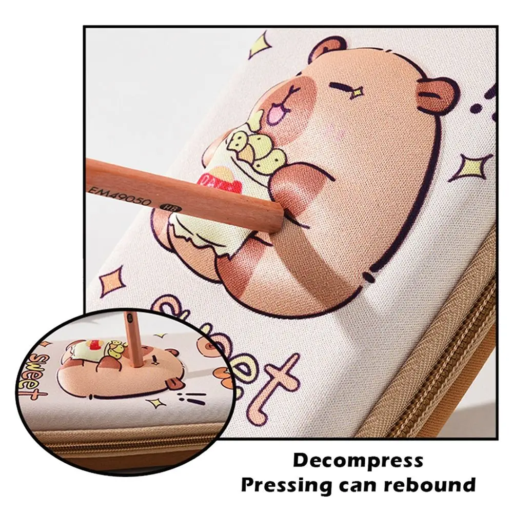 

Durable 3D Capybara Pencil Case Large Capacity Portable Pen Bag Pen Box Back To School
