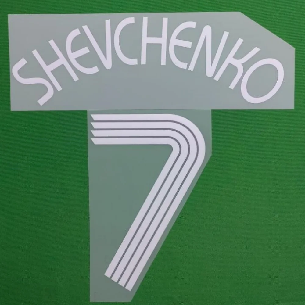 Super A Retro 2006 2007 SHEVCHENKO number font print, Hot stamping patches badges