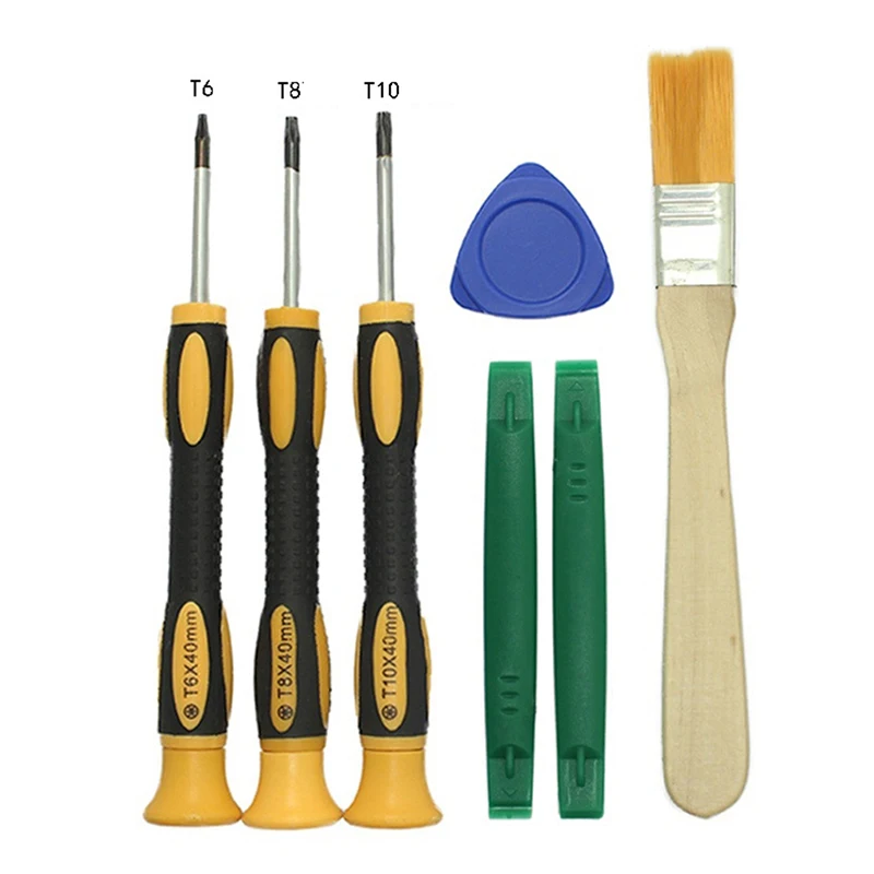 1 Set Highquality T6 T8H T10H Screwdriver Tool Kit With Prying Tool And Cleaning Brush Repair PS3 PS4 Controller