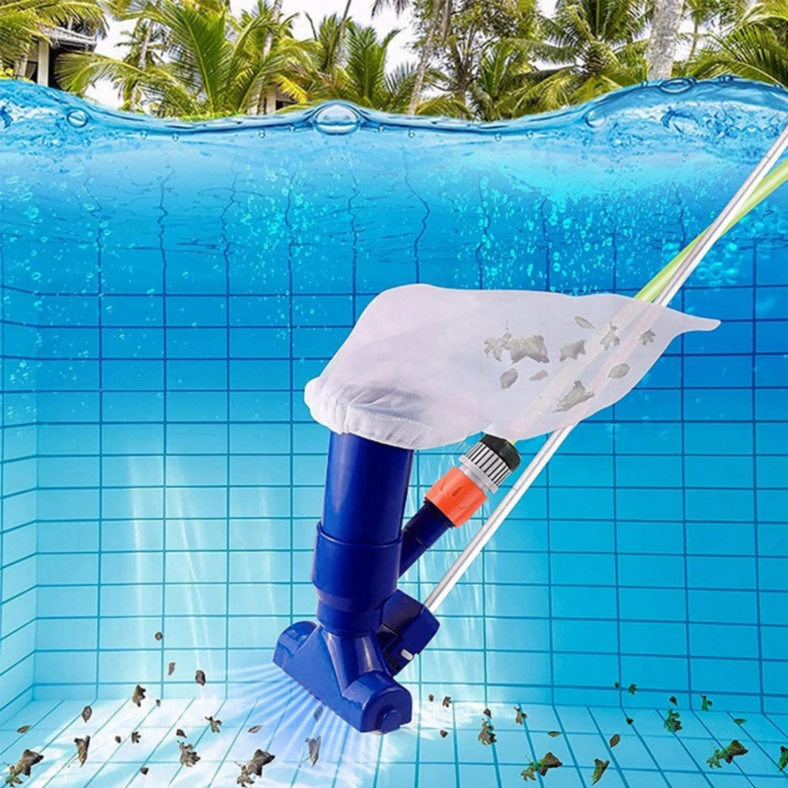 

Handheld Pool Vacuum with Mesh Bag Compact Handheld Pool Vacuum Underwater Cleaner Portable Lightweight for Swimming Pools