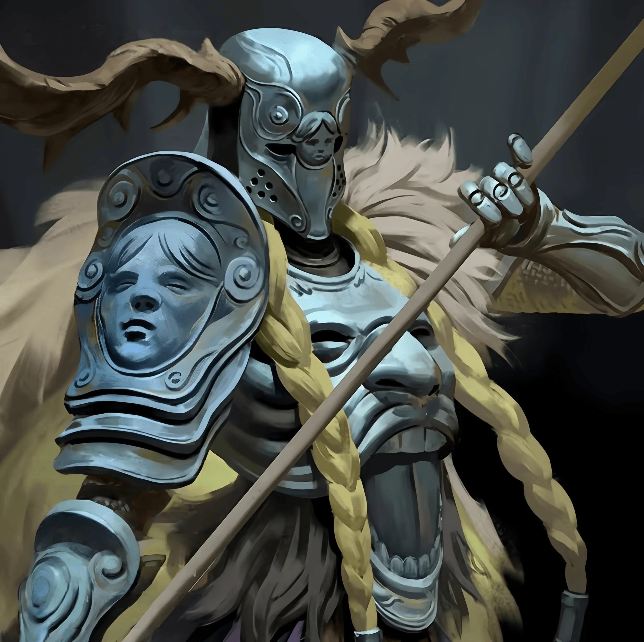 

38MM Casting Resin Model Assembly Kit, GK， Long Spear Warrior, Unpainted