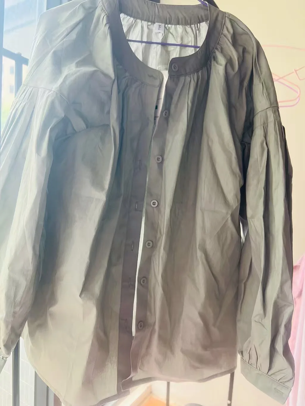 レディース無地ホワイトOネックパフスリーブブラウス 女性用 2025年夏 ファッション レディース ストリートウェア