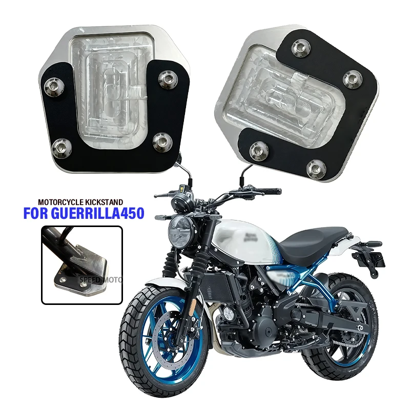 

For Guerrilla450 guerrilla 450 2024 2025 Motorcycle Accessories Foot Side Stand Enlarger Plate Pad Kickstand Extension
