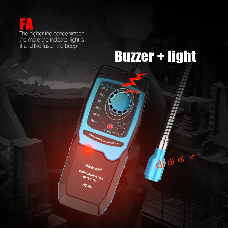 Aicevoos Combustible Gas Leak Detector Flammable Gas Methane Natural Gas Tester Sound Light Alarm Meter Leak Location Determine