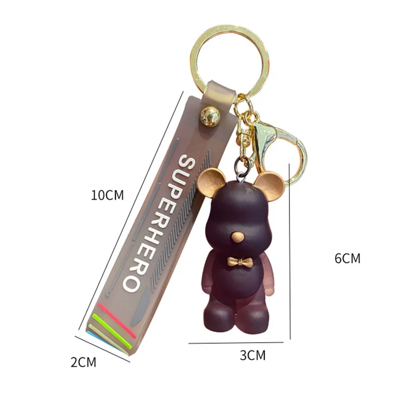 High-grade cartoon bear key chain pendant lovely bag pendant key chain pendant delicate simple key chain pendant couple gifts