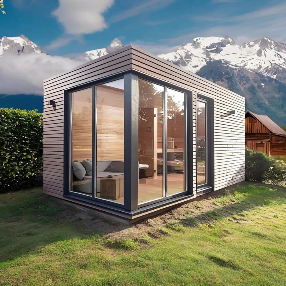 Good Quality  Red Cedar Cube Outdoor Sauna Room Traditional Cedar Sauna House for Sale