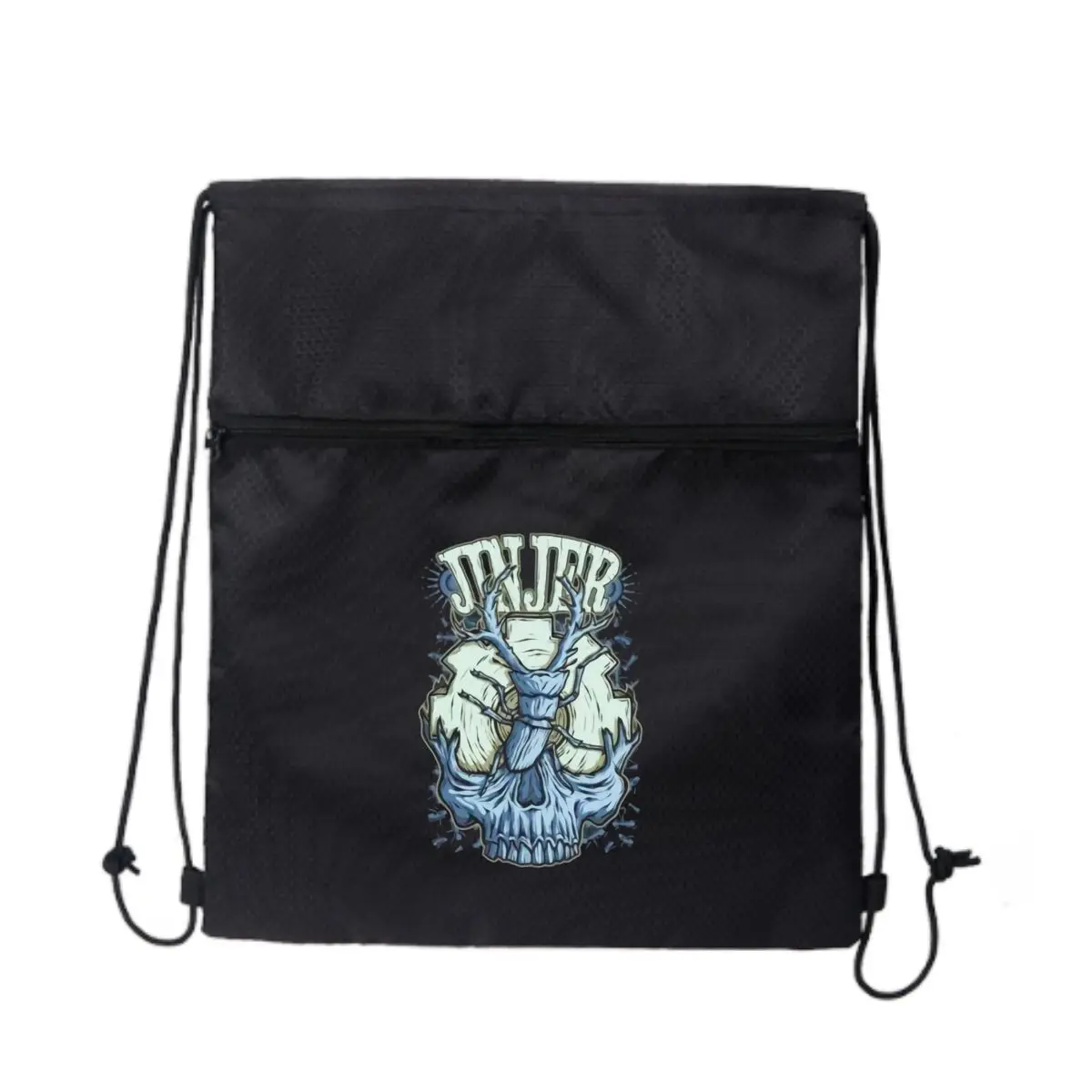 

Сумка на молнии с художественным тематическим дизайном и черепом оленя, уличная одежда на шнурке: смелые принты для городского стиля