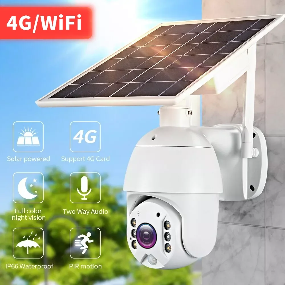 

CBE Camera 4G Version 1080P HD Solar Panel Outdoor Monitoring CCTV Camera Smart Home Intrusion Alarm Long Standby Wifi Camera