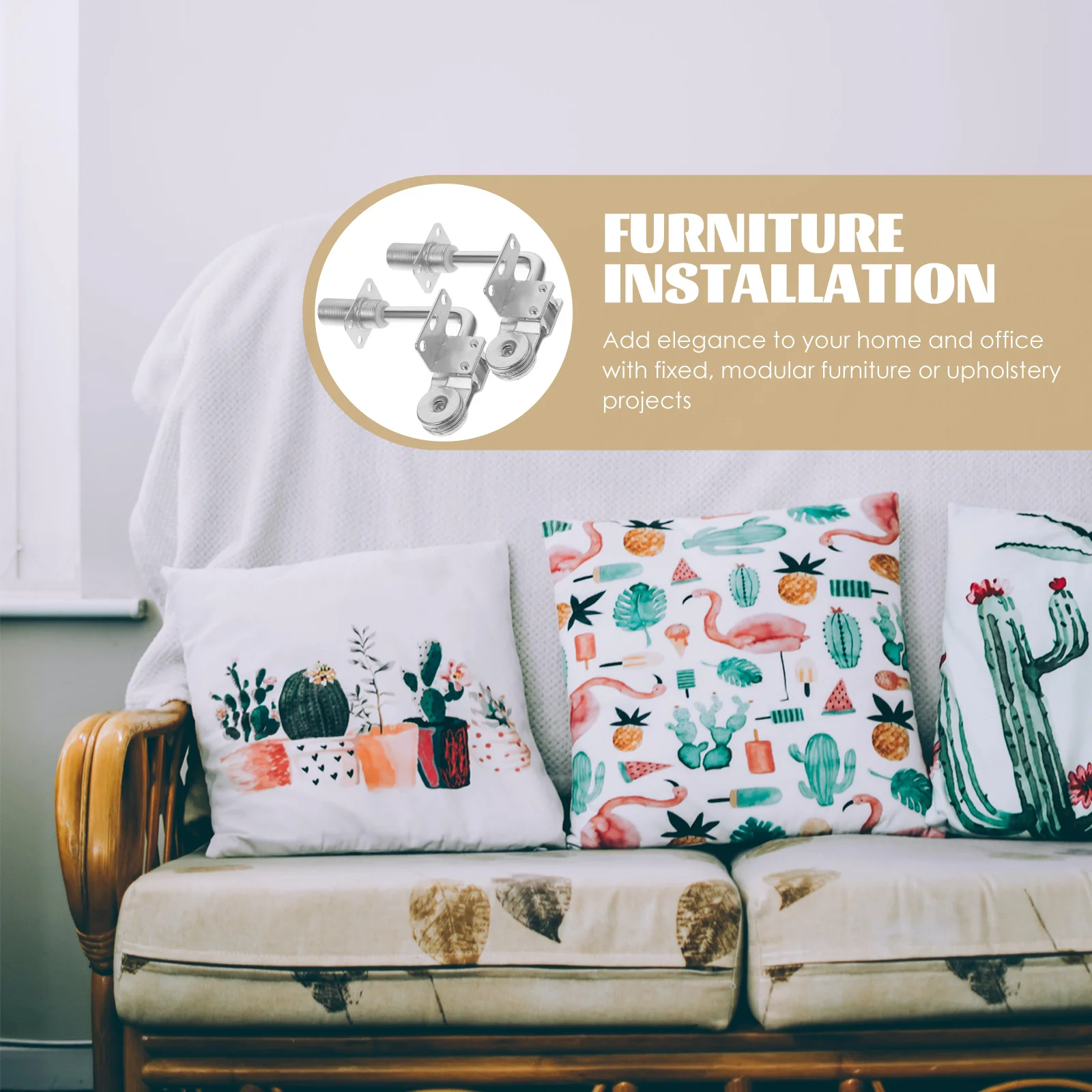 

2pcs Sofa Connectors Furniture Metal Accessories Wear-resistant Space-saving Iron Material Durability Corrosion Resistance