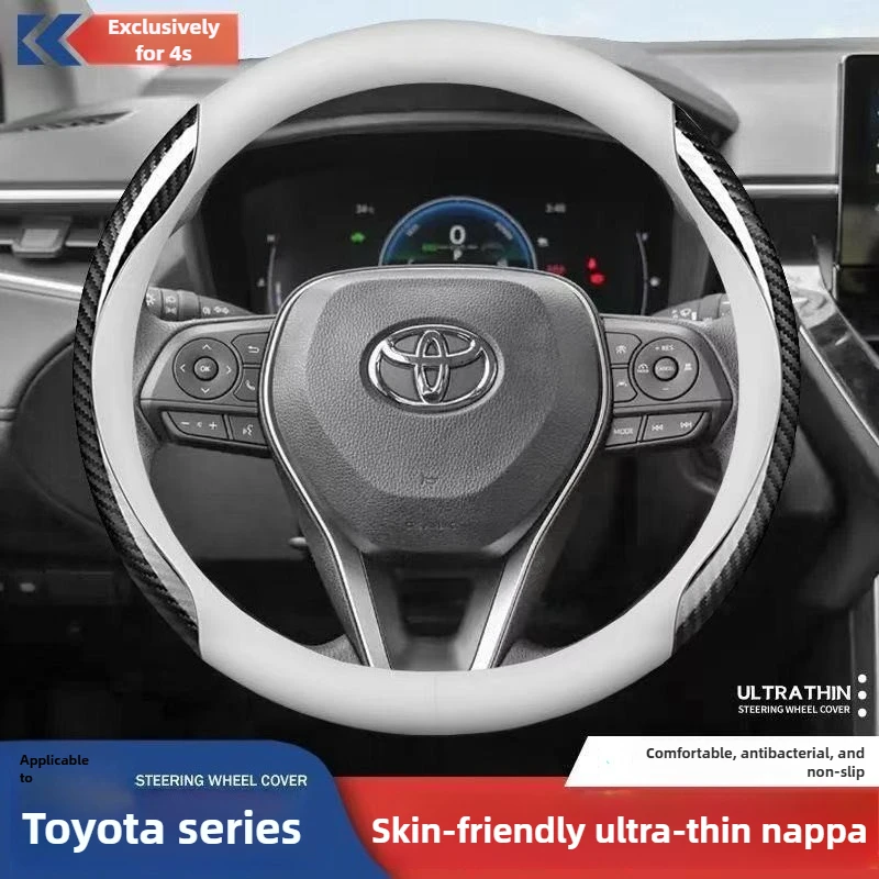 

Leather Car Steering Wheel Cover for Toyota Corolla GR Cross Grand Highlander Camry CHR Rav 4 Yaris 2024 2025 2026 Accessories