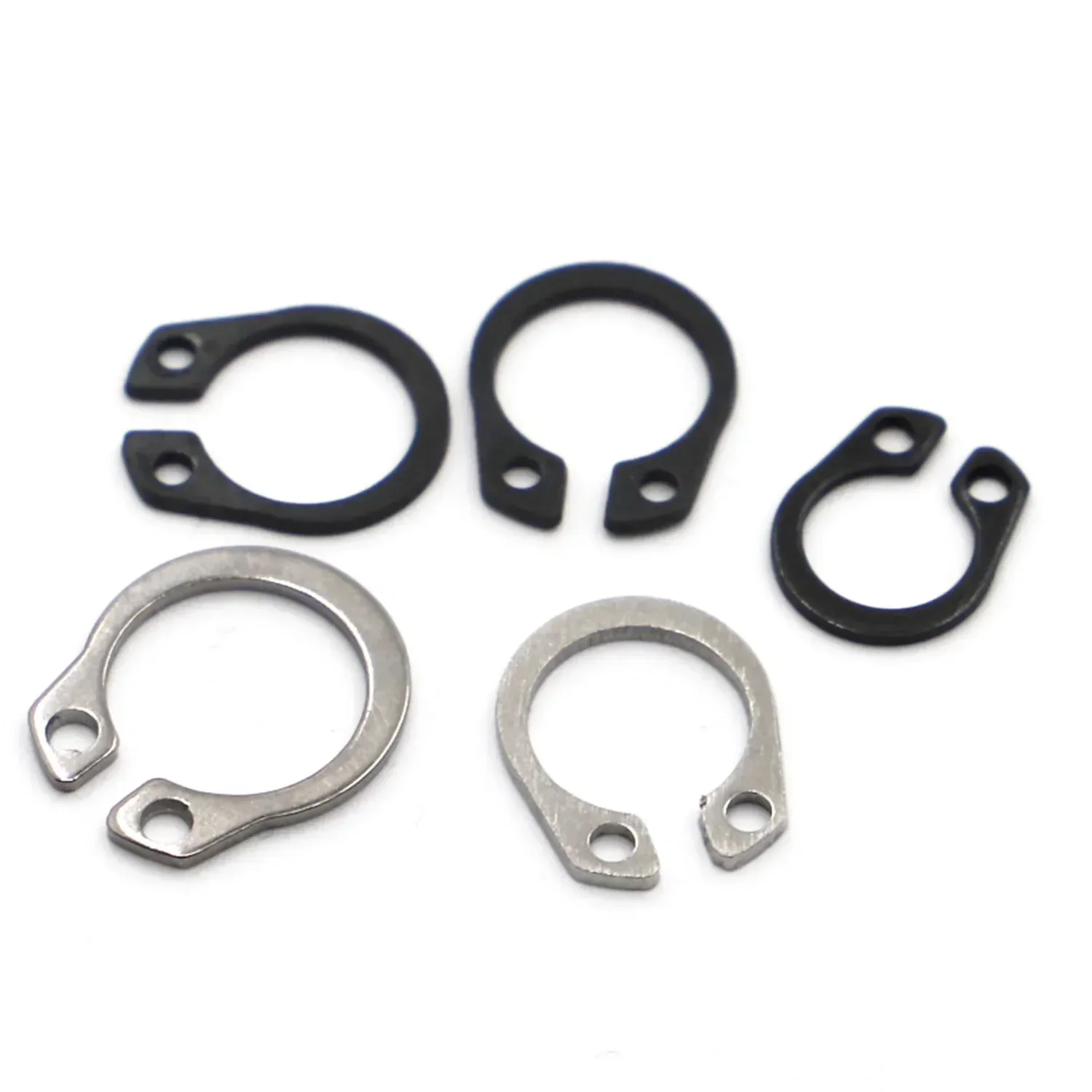 M3 M4 M5 M6 to M50 GB894 Black 65mn Manganese 304 Stainless Steel C Type External Circlip Retaining Clip Ring Washer for Shaft