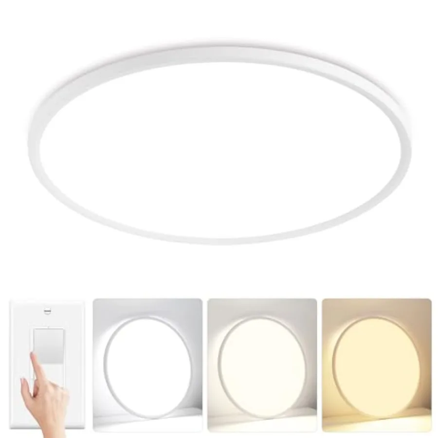 

Flush Mount Ceiling Light, 42W 4200LM, Dimmable and 3000K/4000K/6500K Selectable, Modern Led Ceiling Light Fixture for Dining R