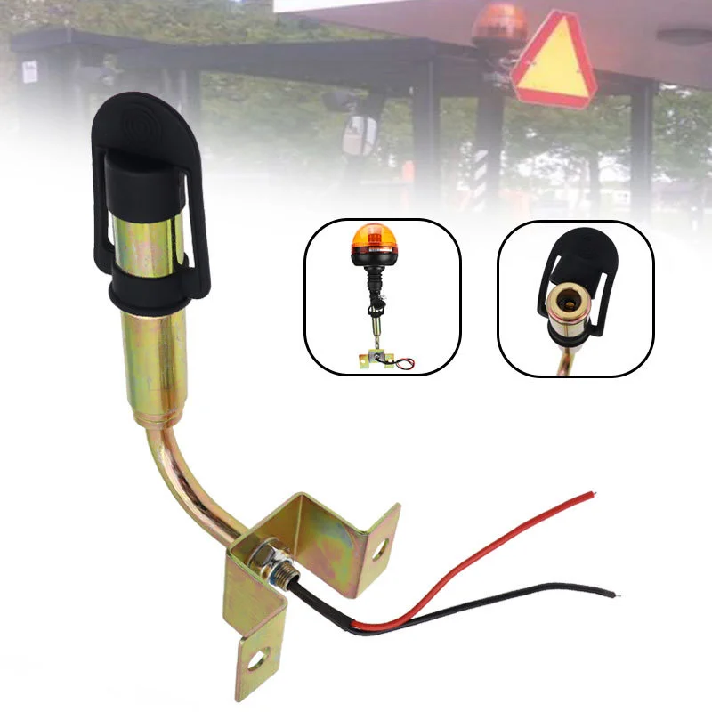 Rotating Flashing Beacon Mount Warning Light Bracket Flexible Stem DIN Pole Tractor Mounting Light Beacon Light Strobe Light