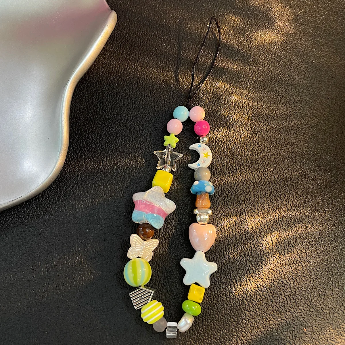 Estrela lua corrente do telefone móvel curto telefone pendurado corda nova câmera ccd pendurado corrente feminino anti gota pingente premium