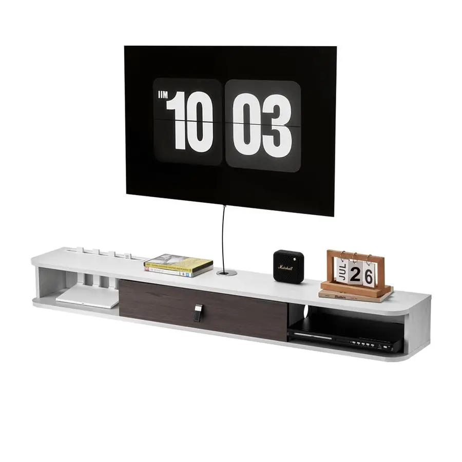 

Modern Floating TV Stand Wall Mounted, 55 Under TV Shelf Floating Media Console Entertainment Center with Storage Cabinet, for