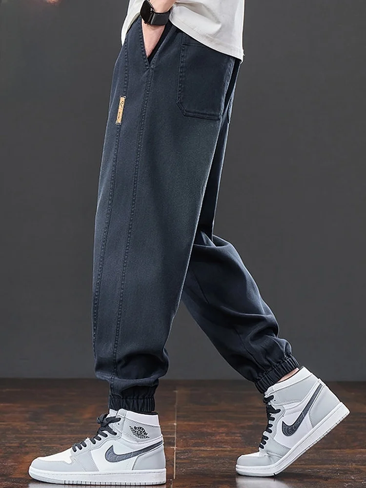 

Мужские летние легкие дышащие повседневные брюки свободного кроя, спортивные брюки Harlan Sle, повседневные брюки с эластичной резинкой на талии