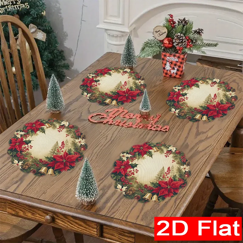 

VIKAMA 4/6/8/10 кружевные круглые салфетки, праздничное украшение для обеденной мебели, рождественское украшение стола, коврики для стола, подставки