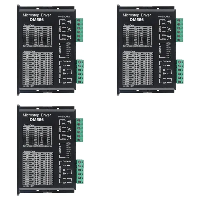 

A20F-3X DM556 Цифровой драйвер шагового двигателя с ЧПУ Драйвер 2-фазного шагового двигателя 20-50 В постоянного тока Макс. 5,6 А 128, подразделение для двигателя