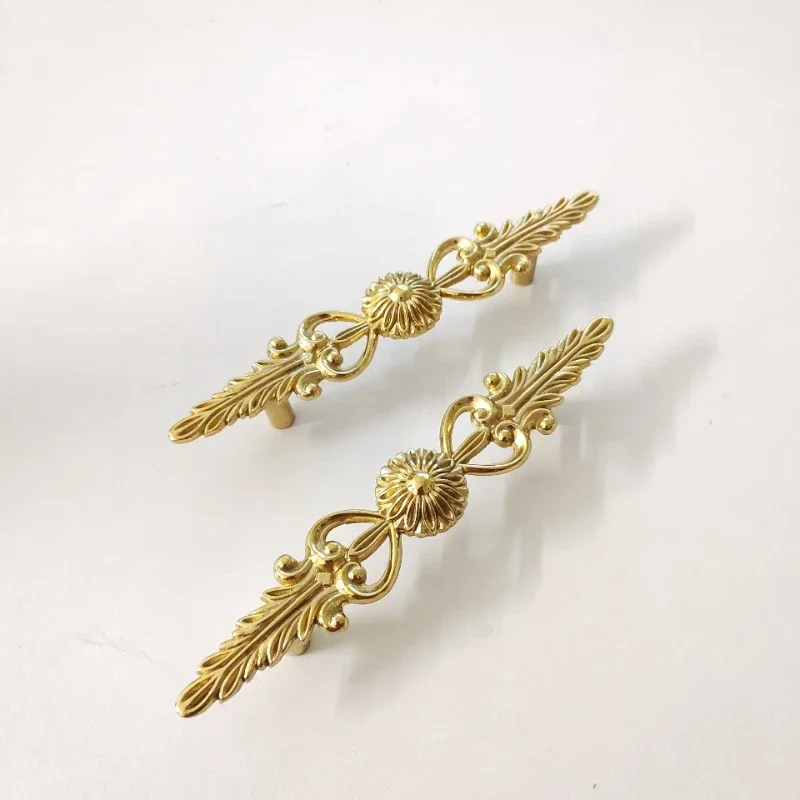 yesBrass Double Hole Wing Wardrobe Drawer Gold Cabinet Pull Copper Handle Furniture Cabinet Cabinet Makeup Table Door Knob