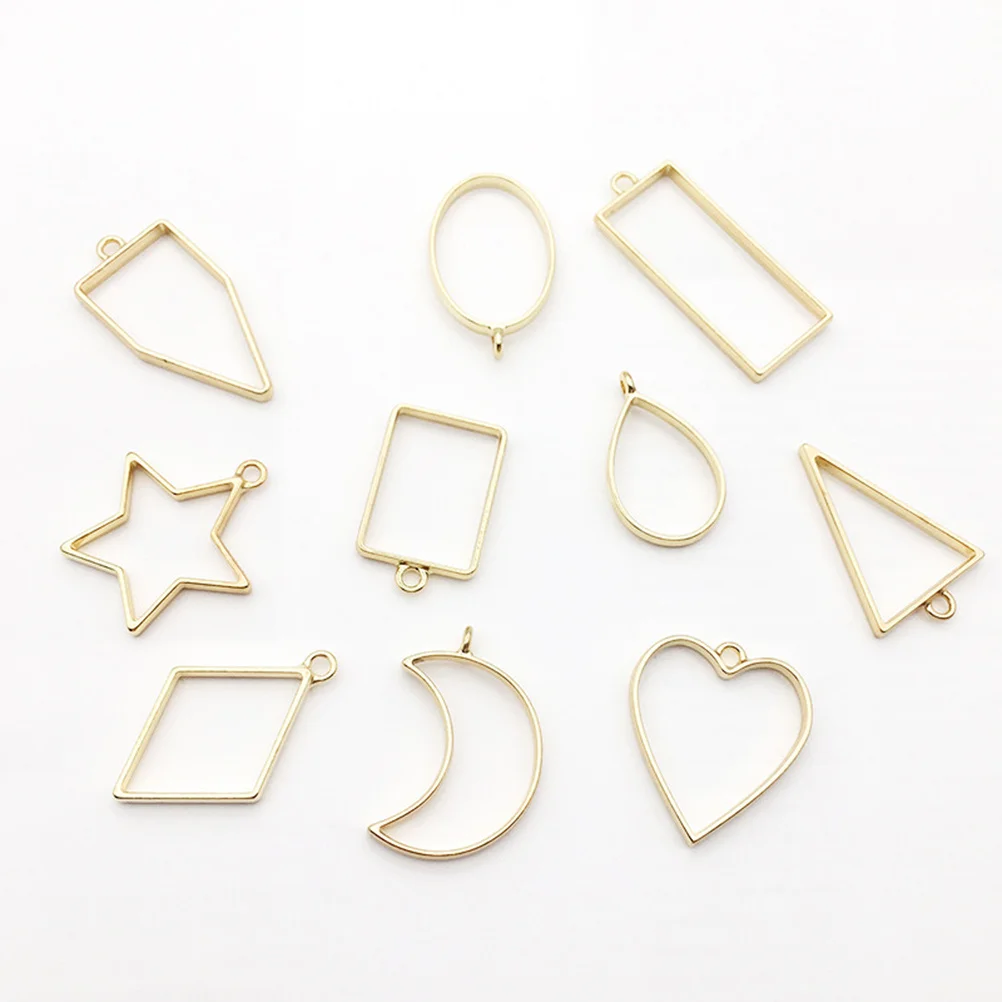 

50 Pcs Geometric Pendant Bottom Support DIY Charm Alloy Jewelry Making Pendants