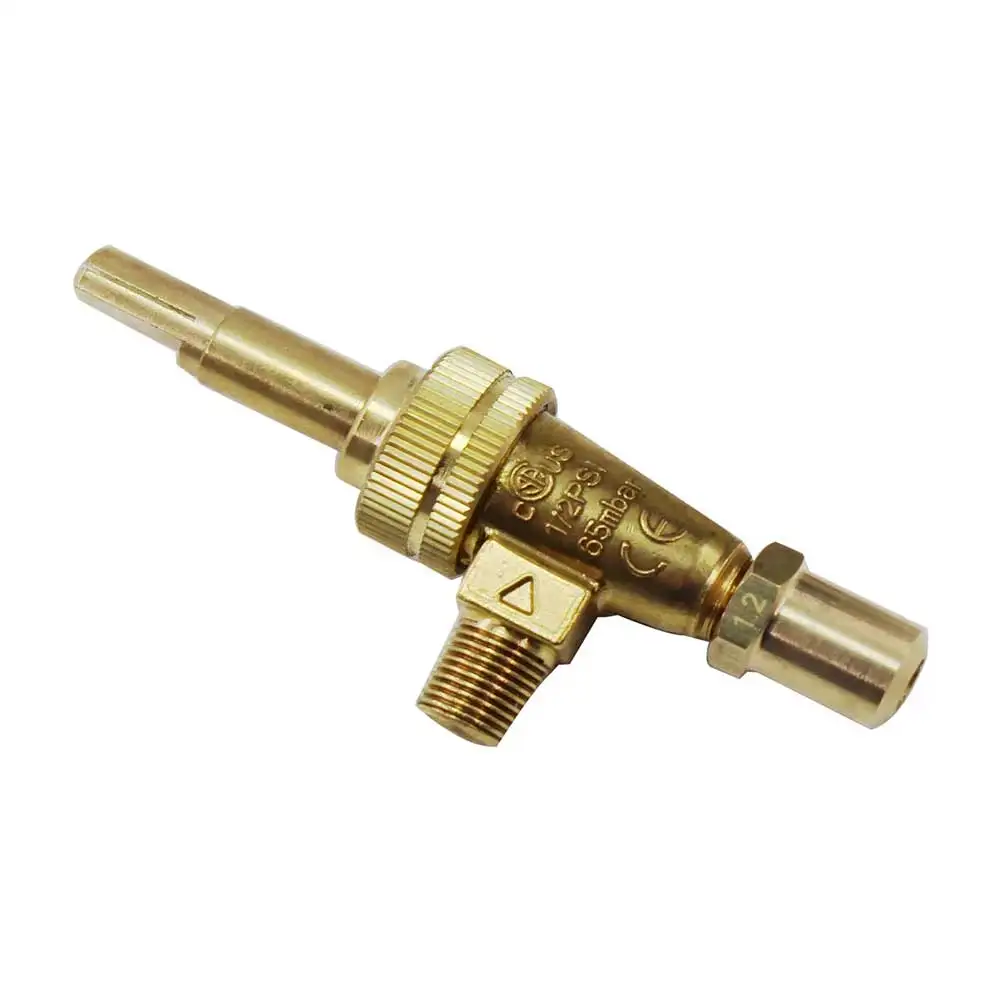 Commercial Stove 1/8NPT Gas Valvewith Copper Nozzle 8mm Valve Shaft Control Valve Gas Griddle LPG Grill Spare Parts Replacement