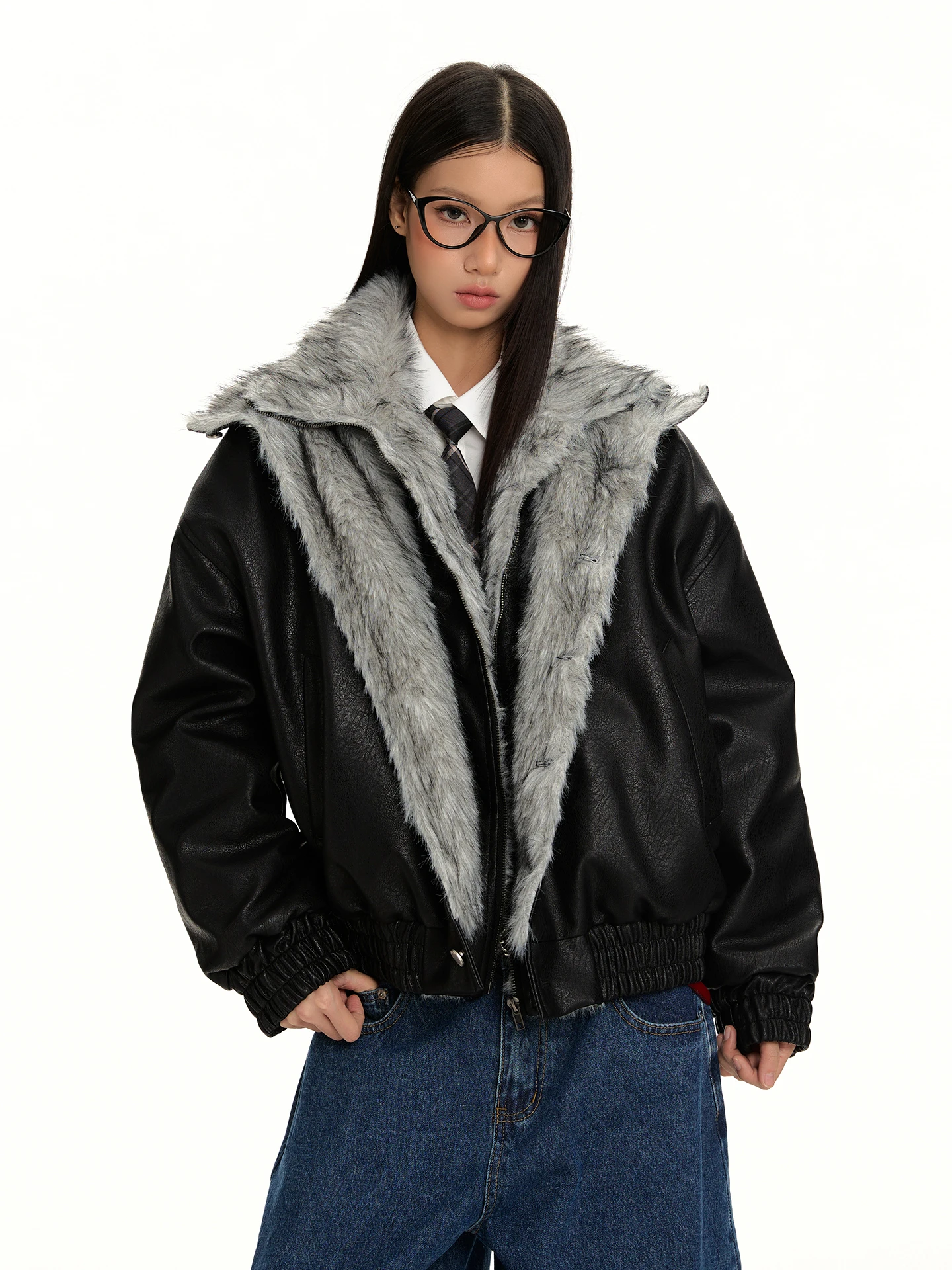 

Зимняя утепленная куртка-косуха с меховым воротником для женщин, в стиле ретро, из хлопка, с узором орла с горы Тайшань, длинный рукав, на молнии