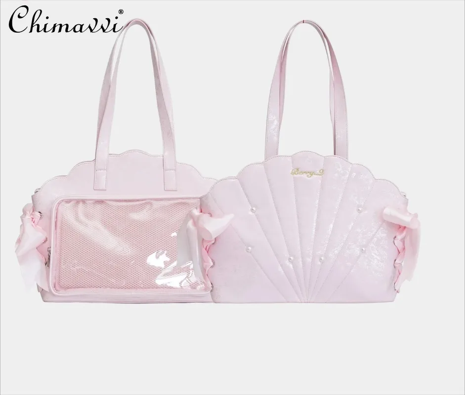 

Original Fairy Sweet Girl Shell Pain Bag Portable Large Capacity Special-shaped Bag Embroidered Pearl Women's Shoulder Bag