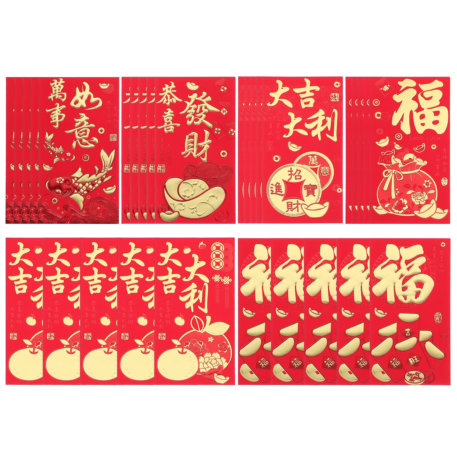 

30 шт., красные конверты в китайском Новом году с узором дракона, креативные денежные конверты, подарок на лунный год, сумка для денег для родственников, друзей