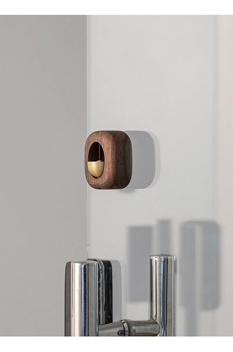 Black Walnut  Bell Dopamine Doorbell Refrigerator Brass Magnetic Wind Chime Solid Wood Glued Suction Door