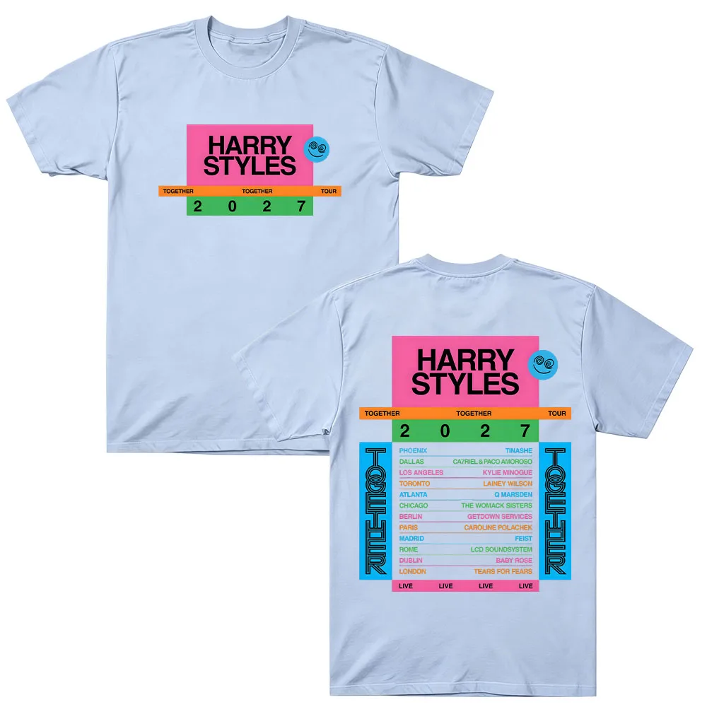 HarryStyles Together Together Tour 2027, T-Shirt mit beidseitigem Aufdruck, aus reiner Baumwolle, für Damen und Herren, lockere Passform, ein tolles Geschenk für Fans, Streetwear, Freizeitkleidung. – Detail 8