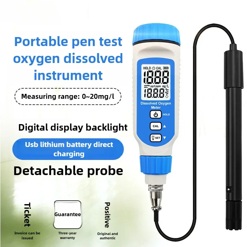 AR8210 Digital Dissolved Oxygen Meter Water Quality Tester Portable Oxygen Analyzer pen Type Water Oxygen Contents Detector