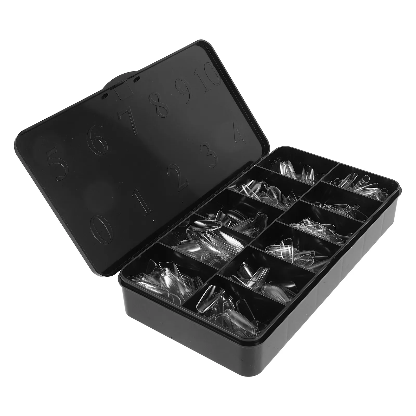 

500Pcs Transparent Short Coffin Nail Tips Full Cover Fake Nails ABS Nail Extensions Easy Remove Nails for Salon and Home Use