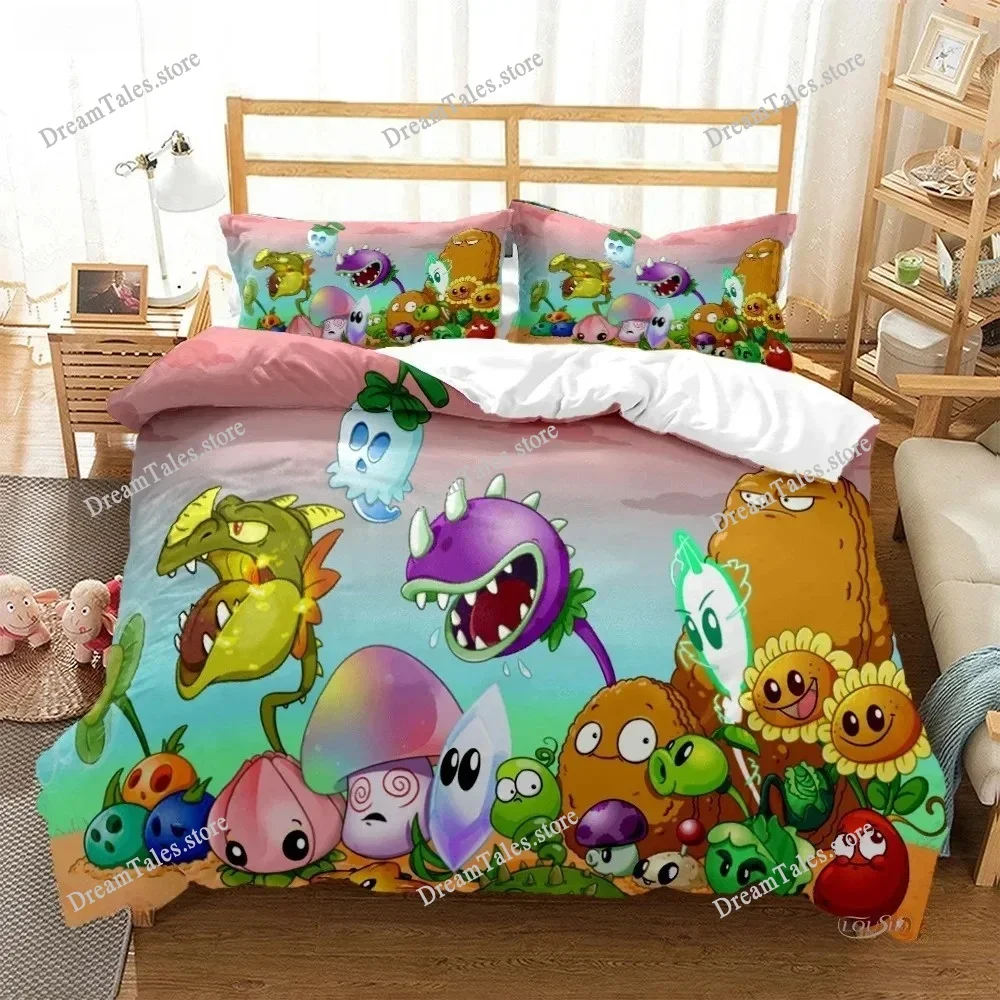 

New Plants Vs Bedding Bedding Set Single Twin Full Queen King Size Bed Set Adult Kid Bedroom Duvet Cover Sets 3D Print Game