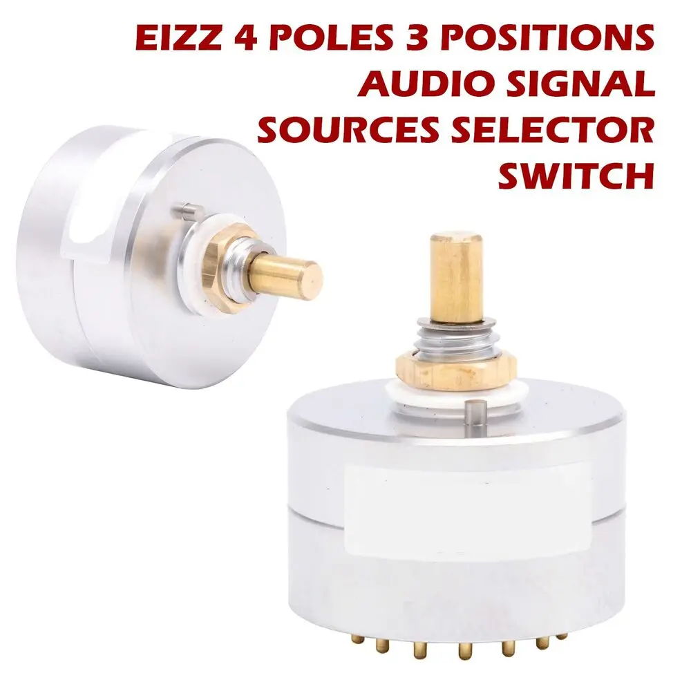 

EIZZ 3-Way-4 Positions Rotary Switch Signal Source Selector for HiFi Audio AMP