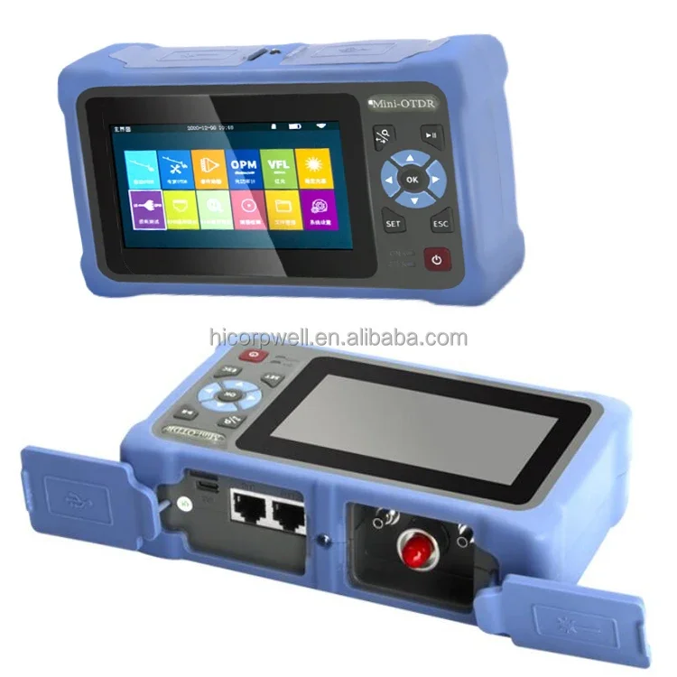 Mini FTTH OTDR SM Fiber Optic OTDR with FC+SC+LC Adaptors 1510/1300nm Fiber Optic Patch Cord Telecommunication Equipment 1year