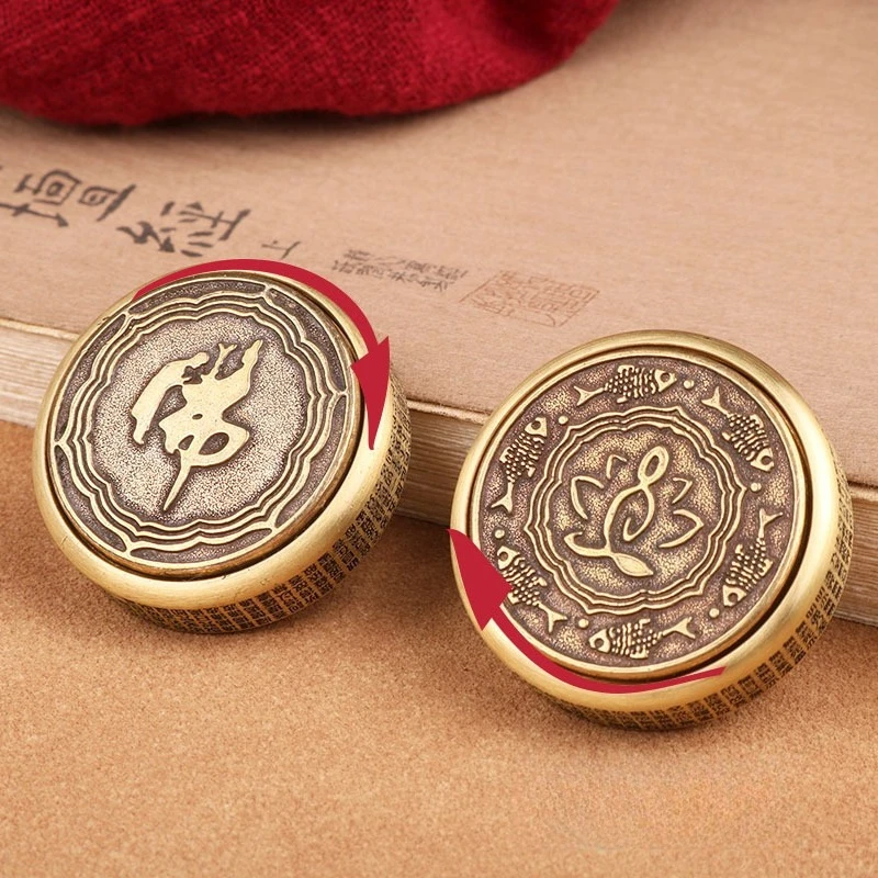 Spinner à main en cuivre EDC, pointe supérieure, Gyroscope en métal, jouet anti-Stress, jouets anti-Stress, leurre anti-Stress