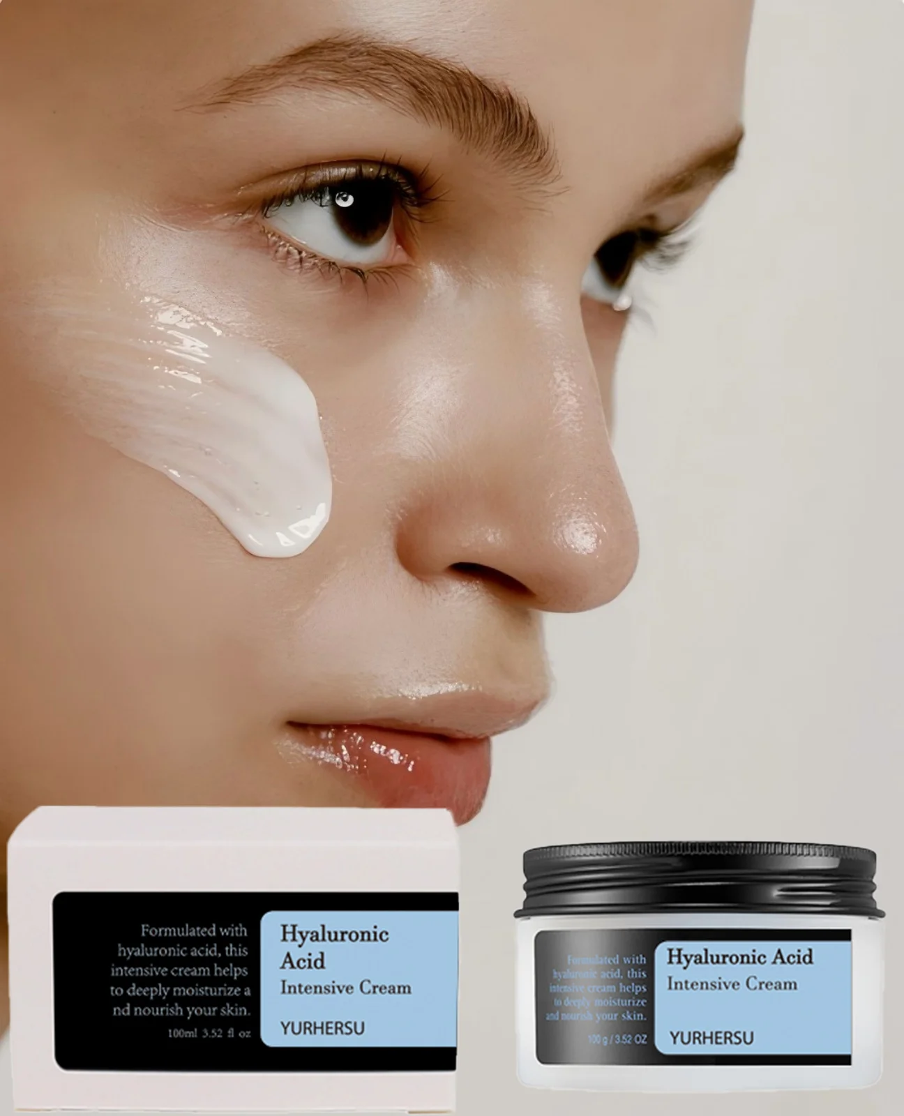 Hyaluronic Acid Face Cream, Intense 48H Moisturizing & Anti 