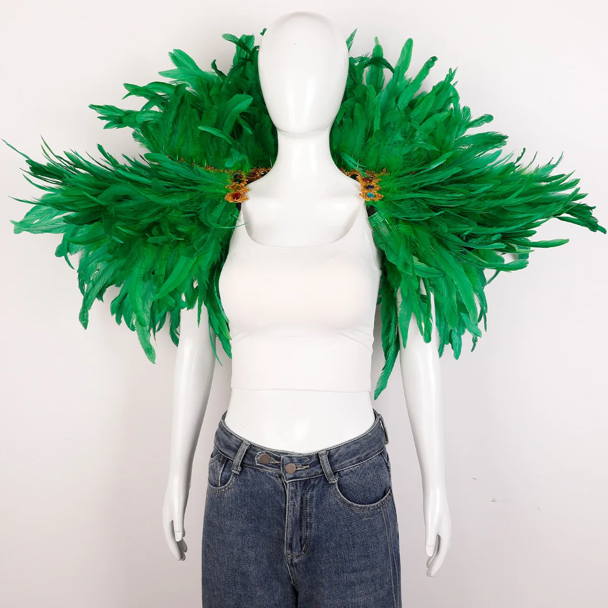 Feder Schal Halloween Karneval Kostüm Runway Leistung Ball Weste Schal Mantel Party Schal Cosplay Frau Schal – Detail 18