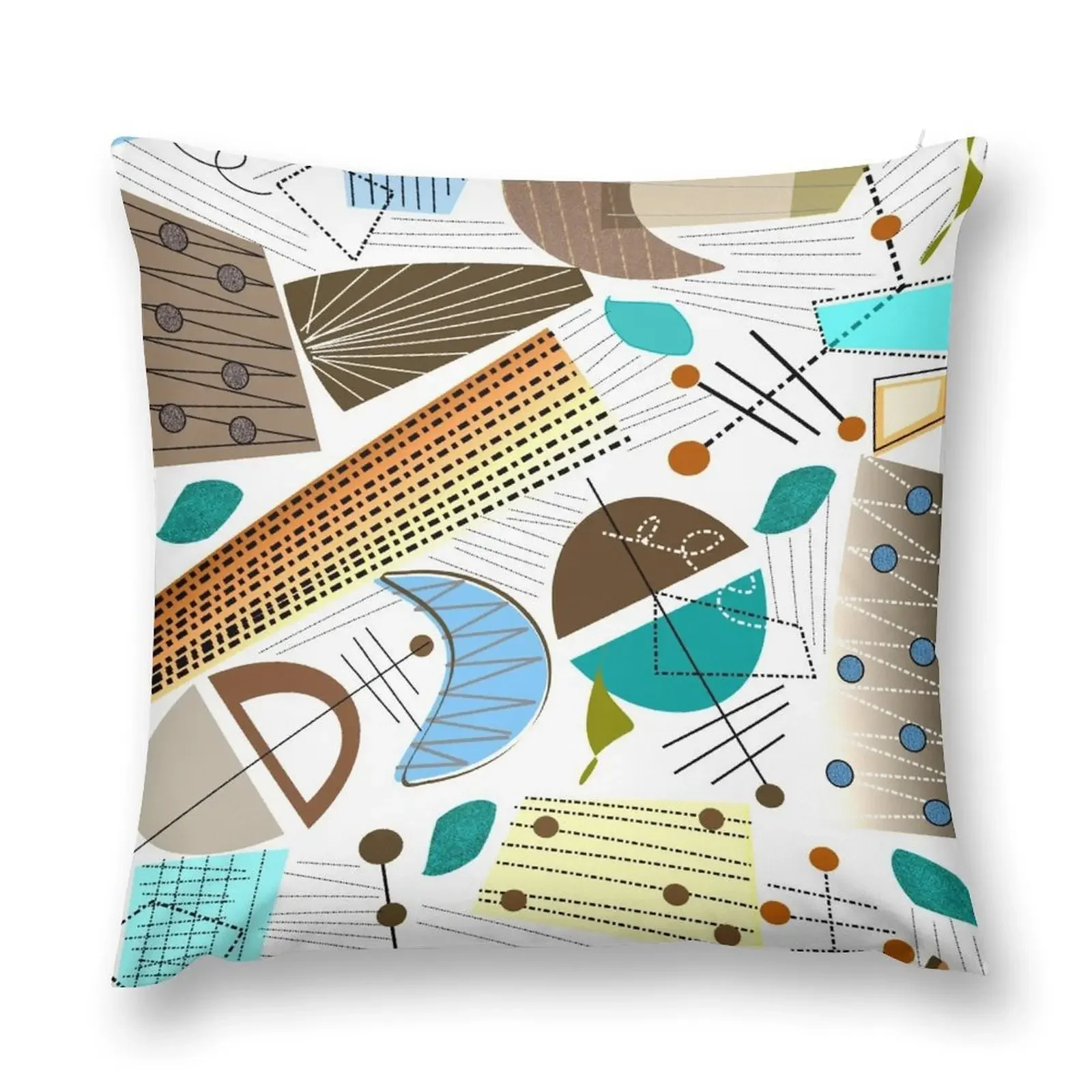 

Mid-Century Modern Abstract Earth Tones Throw Pillow Sofa Covers Elastic Cover For Sofa pillow