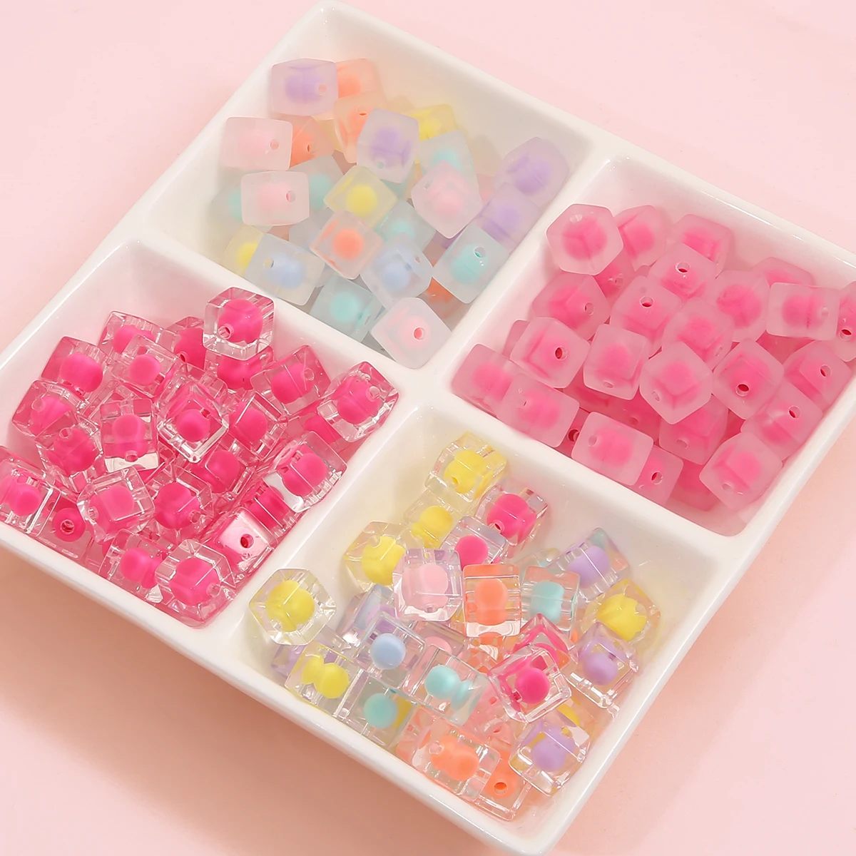 

10x10mm 10pcs Acrylic Beads Candy Color Beads Loose DIY Bracelet Handmade for Jewelry Making Accessories