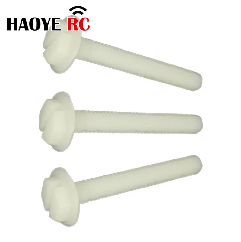 Haoye 10Pcs British System Threaded Nylon Plastic Hexagon Head Screws Bolt Screws Threaded Length 1.73Inch For RC Airplane